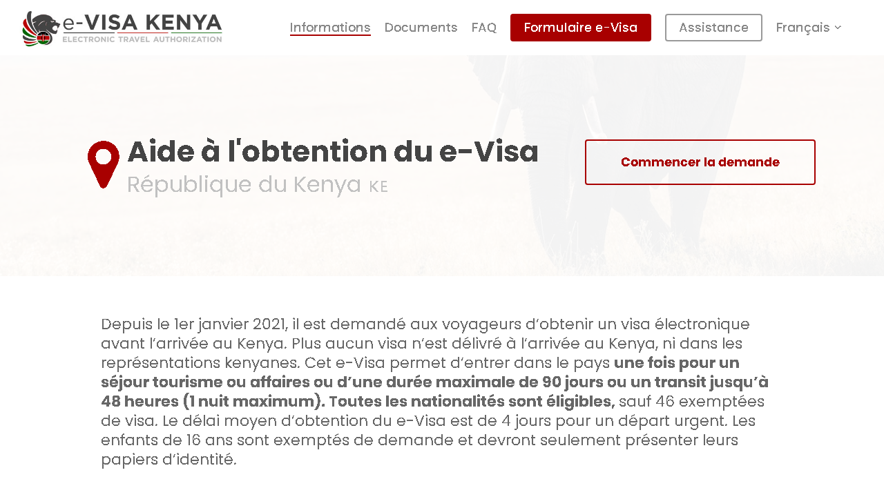 Capture d'écran de https://www.easykenyavisa.com/